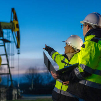 gettyimages-1609594387-612x612 Female engineer pointing at machinery while planning with partner over laptop by car at field during sunset