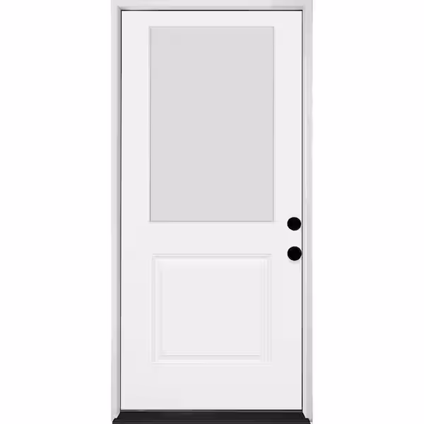 36"X80" FBRGLSS Exterior with halfLite Window LHIS, 6-9/16' frame